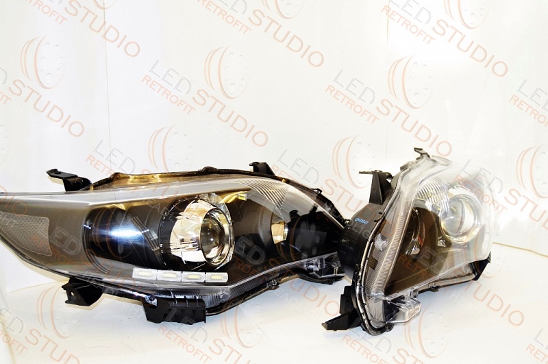 TOYOTA COROLLA E150 БИКСЕНОНОВЫЕ ФАРЫ BULLET BLACK
